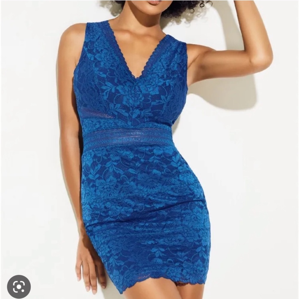 Guess Brelee Lace Illusion bodycon mini dress